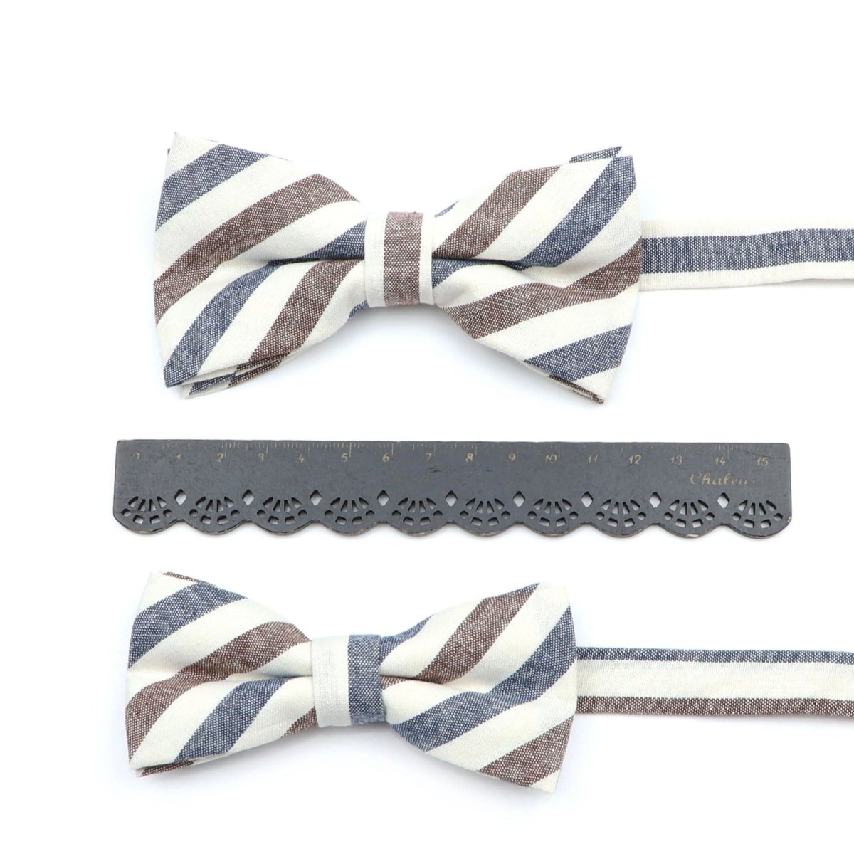 ZONFAZ Soft Cotton Striped Rainbow Bowtie