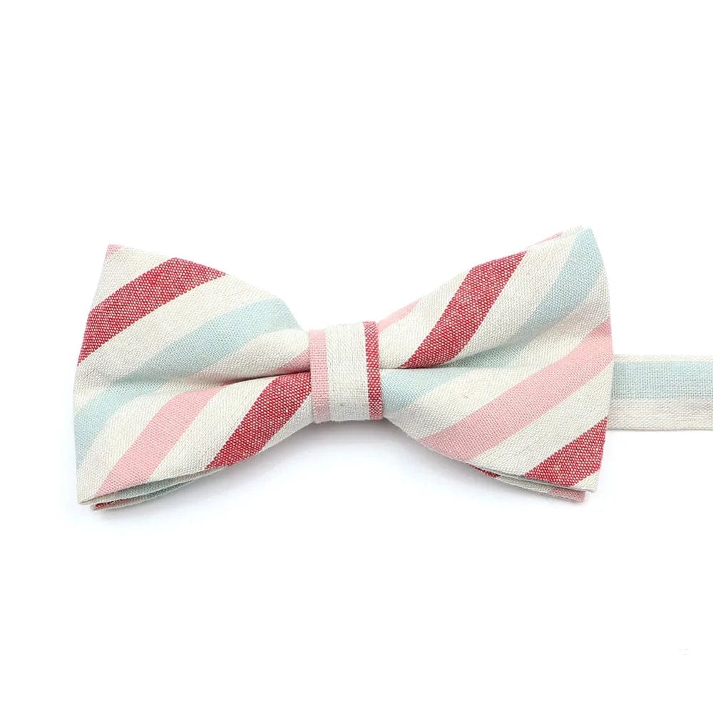 ZONFAZ Soft Cotton Striped Rainbow Bowtie