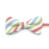 ZONFAZ Soft Cotton Striped Rainbow Bowtie