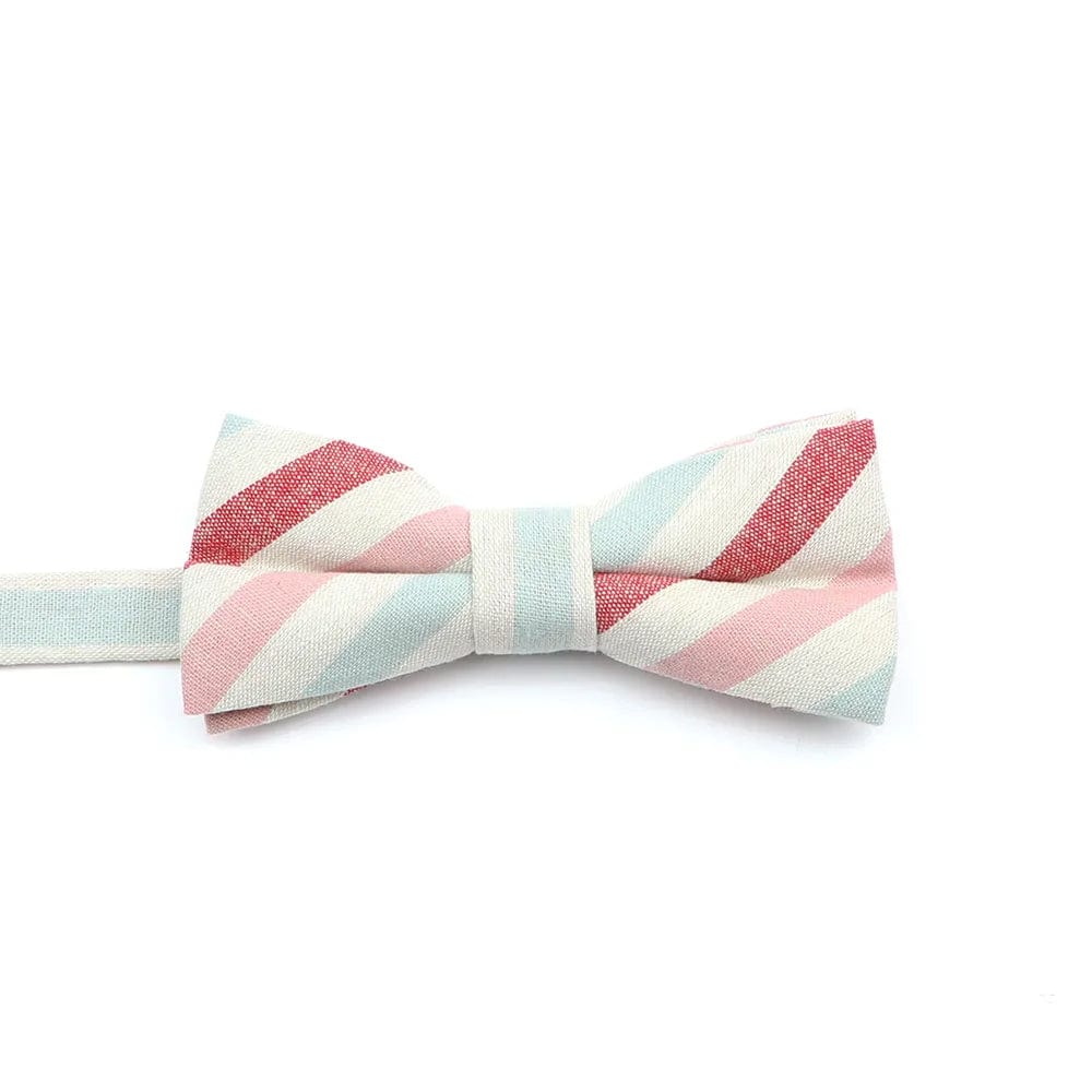 ZONFAZ Soft Cotton Striped Rainbow Bowtie