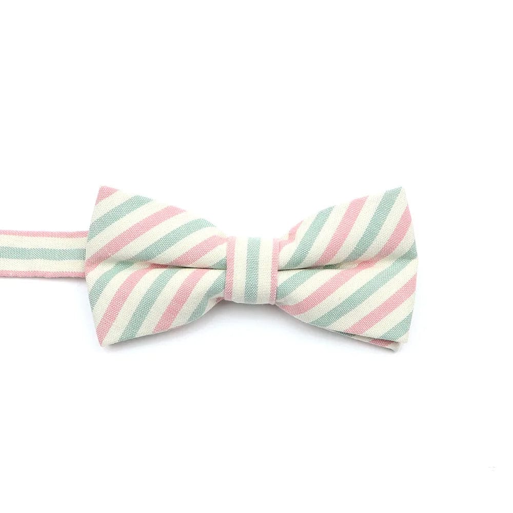 ZONFAZ Soft Cotton Striped Rainbow Bowtie