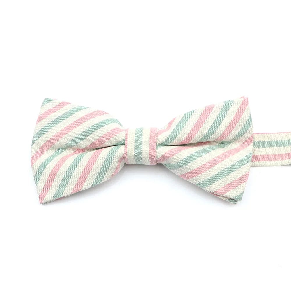 ZONFAZ Soft Cotton Striped Rainbow Bowtie