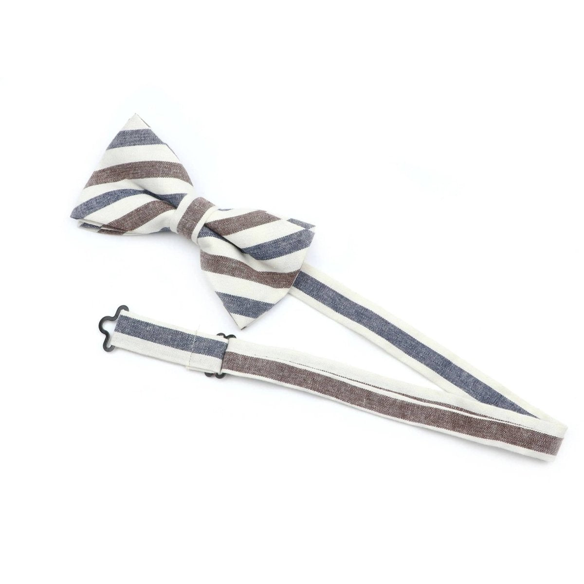 ZONFAZ Soft Cotton Striped Rainbow Bowtie