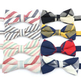 ZONFAZ Soft Cotton Striped Rainbow Bowtie