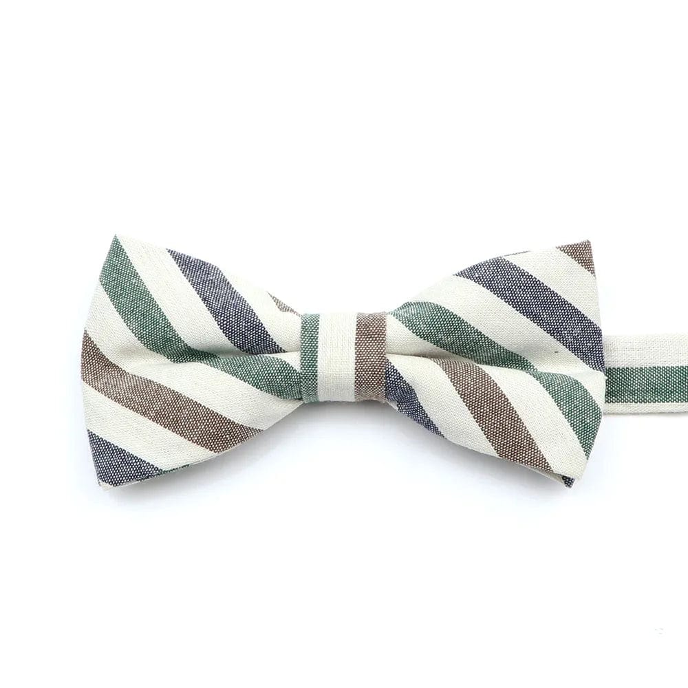 ZONFAZ Soft Cotton Striped Rainbow Bowtie