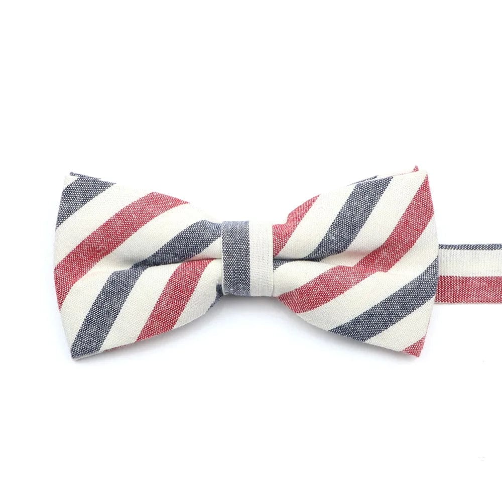 ZONFAZ Soft Cotton Striped Rainbow Bowtie