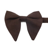 ZONFAZ Soft Micro Suede Big Bowties for Men Solid Color Wedding Party Funeral Groom Bow Ties