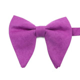 ZONFAZ Soft Micro Suede Big Bowties for Men Solid Color Wedding Party Funeral Groom Bow Ties