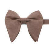 ZONFAZ Soft Micro Suede Big Bowties for Men Solid Color Wedding Party Funeral Groom Bow Ties