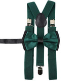 ZONFAZ Solid Color Adjustable Suspender Bowtie Set for Men Women