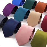 ZONFAZ Solid Color Classical Silk Ties 8cm Width