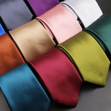 ZONFAZ Solid Color Classical Silk Ties 8cm Width