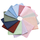 ZONFAZ Solid Color Handkerchief Cotton Classic Style Pocket Square