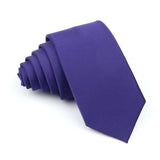 ZONFAZ Solid Color Silk Necktie Skinny Casual Wedding Tie