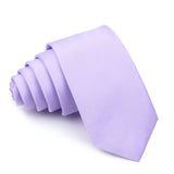 ZONFAZ Solid Color Silk Necktie Skinny Casual Wedding Tie