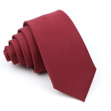 ZONFAZ Solid Color Silk Necktie Skinny Casual Wedding Tie