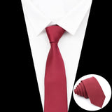 ZONFAZ Solid Color Silk Necktie Skinny Casual Wedding Tie