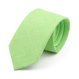 ZONFAZ Solid Color Skinny Handmade Cotton Ties for Men Women Wedding Party Neckties