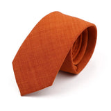 ZONFAZ Solid Color Skinny Handmade Cotton Ties for Men Women Wedding Party Neckties