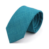 ZONFAZ Solid Color Skinny Handmade Cotton Ties for Men Women Wedding Party Neckties