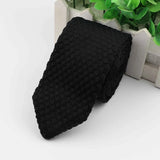 ZONFAZ Solid Color Skinny Knitted Ties