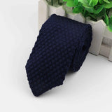 ZONFAZ Solid Color Skinny Knitted Ties