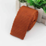 ZONFAZ Solid Color Skinny Knitted Ties