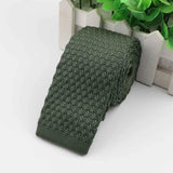 ZONFAZ Solid Color Skinny Knitted Ties