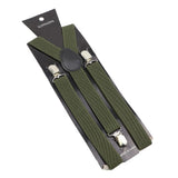 ZONFAZ Solid Color Suspenders for Men Adjustable Elastic Belts Y - back Braces