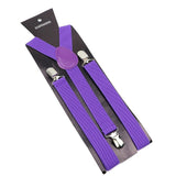 ZONFAZ Solid Color Suspenders for Men Adjustable Elastic Belts Y - back Braces