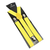 ZONFAZ Solid Color Suspenders for Men Adjustable Elastic Belts Y - back Braces