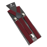 ZONFAZ Solid Color Suspenders for Men Adjustable Elastic Belts Y - back Braces