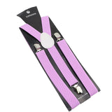 ZONFAZ Solid Color Suspenders for Men Adjustable Elastic Belts Y - back Braces