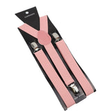 ZONFAZ Solid Color Suspenders for Men Adjustable Elastic Belts Y - back Braces