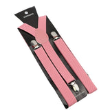 ZONFAZ Solid Color Suspenders for Men Adjustable Elastic Belts Y - back Braces