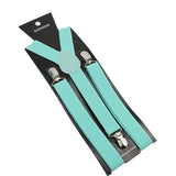 ZONFAZ Solid Color Suspenders for Men Adjustable Elastic Belts Y - back Braces