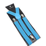 ZONFAZ Solid Color Suspenders for Men Adjustable Elastic Belts Y - back Braces