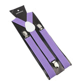 ZONFAZ Solid Color Suspenders for Men Adjustable Elastic Belts Y - back Braces