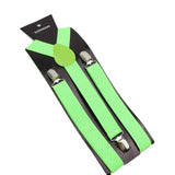 ZONFAZ Solid Color Suspenders for Men Adjustable Elastic Belts Y - back Braces