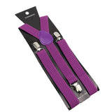 ZONFAZ Solid Color Suspenders for Men Adjustable Elastic Belts Y - back Braces