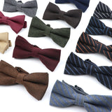 ZONFAZ Solid Color Wool Cotton Bow Tie