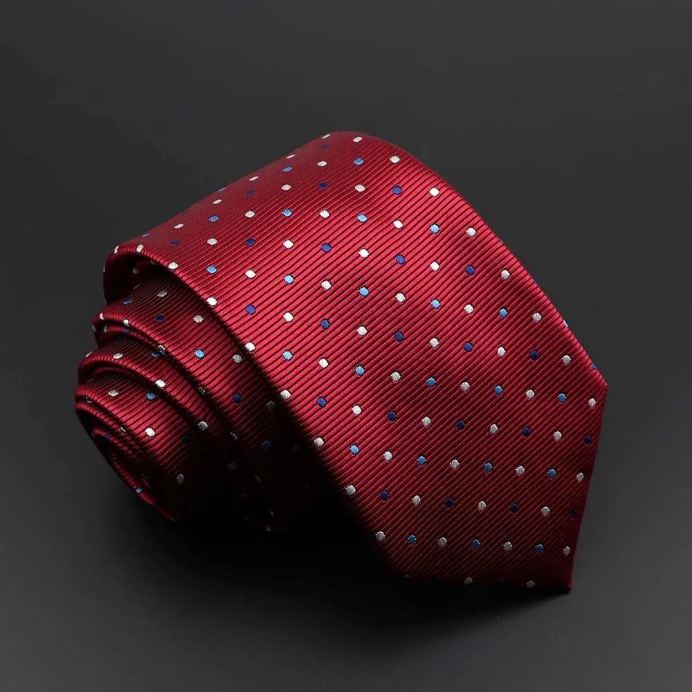 ZONFAZ Solid Silk Necktie Polka Dot Skinny Ties