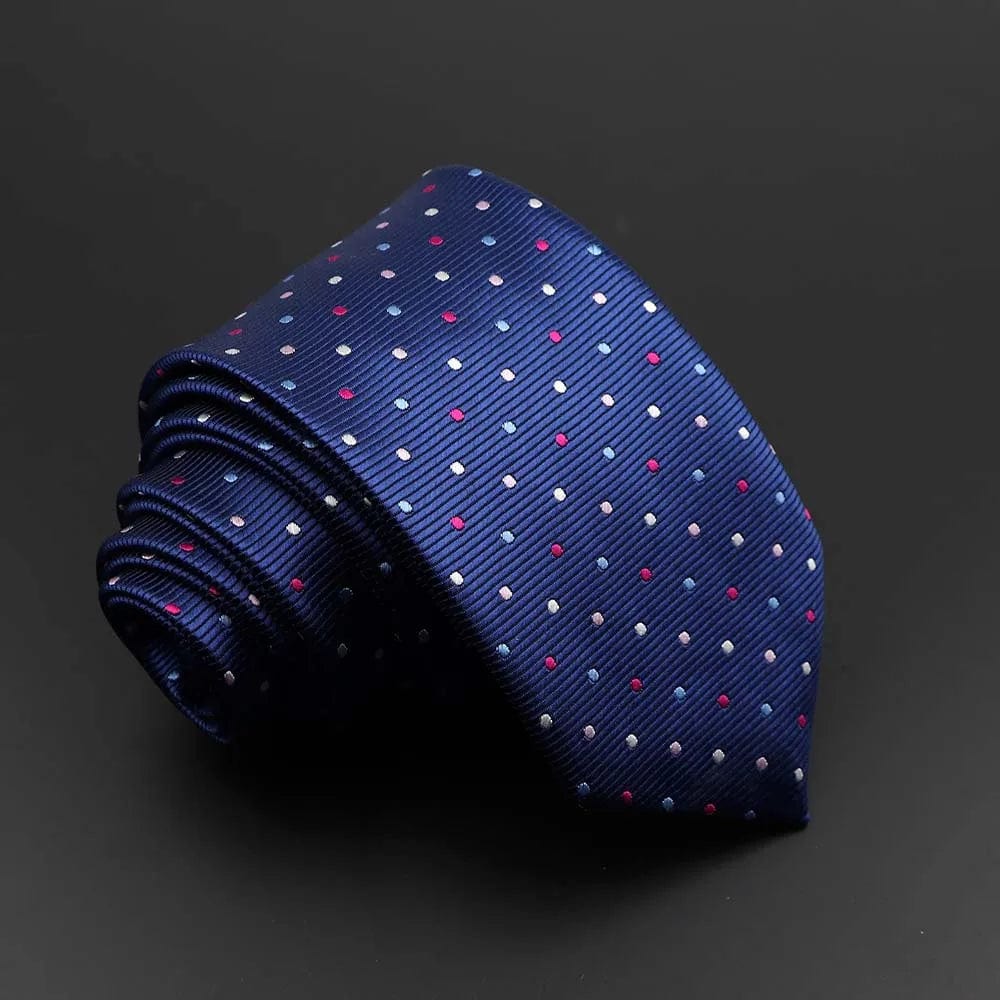 ZONFAZ Solid Silk Necktie Polka Dot Skinny Ties