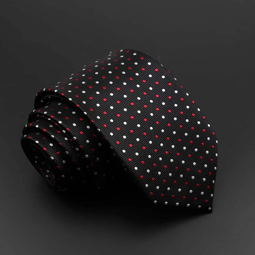 ZONFAZ Solid Silk Necktie Polka Dot Skinny Ties