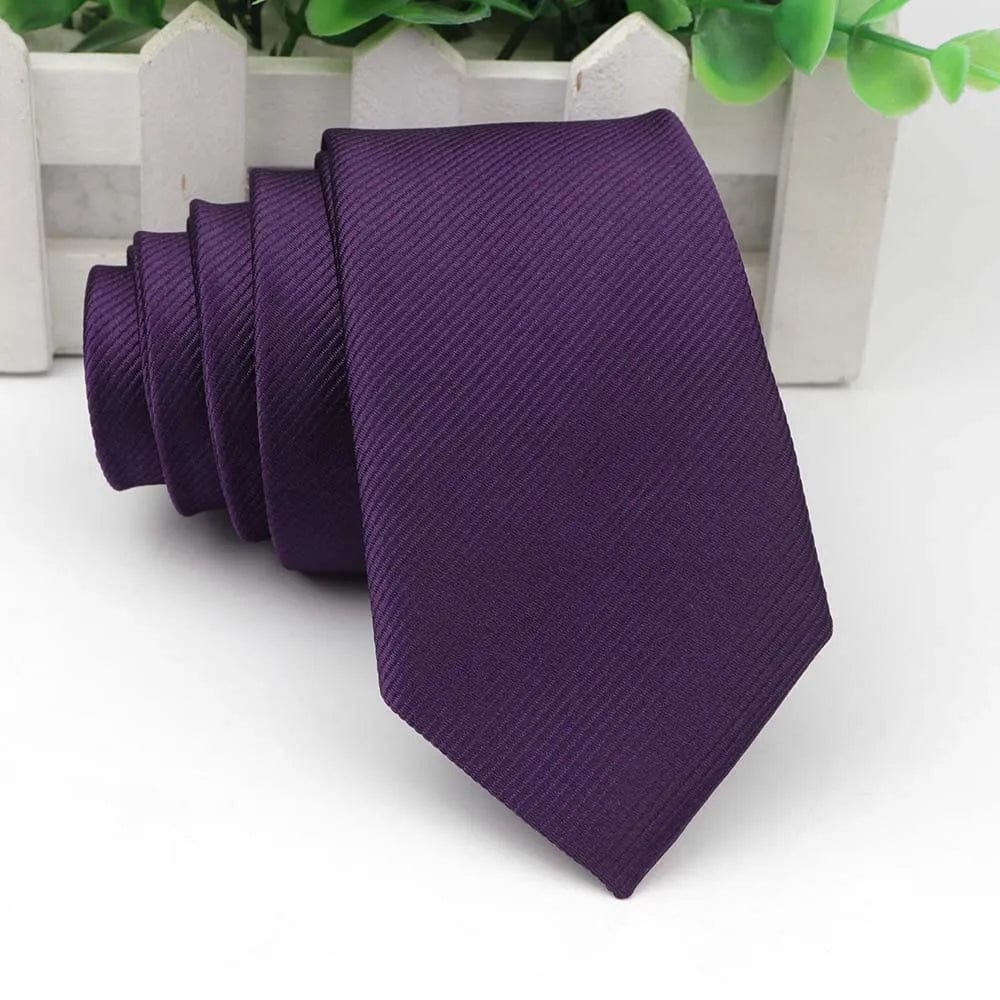 ZONFAZ Solid Skinny Neckties for Men Classic Casual Wedding Ties