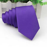 ZONFAZ Solid Skinny Neckties for Men Classic Casual Wedding Ties