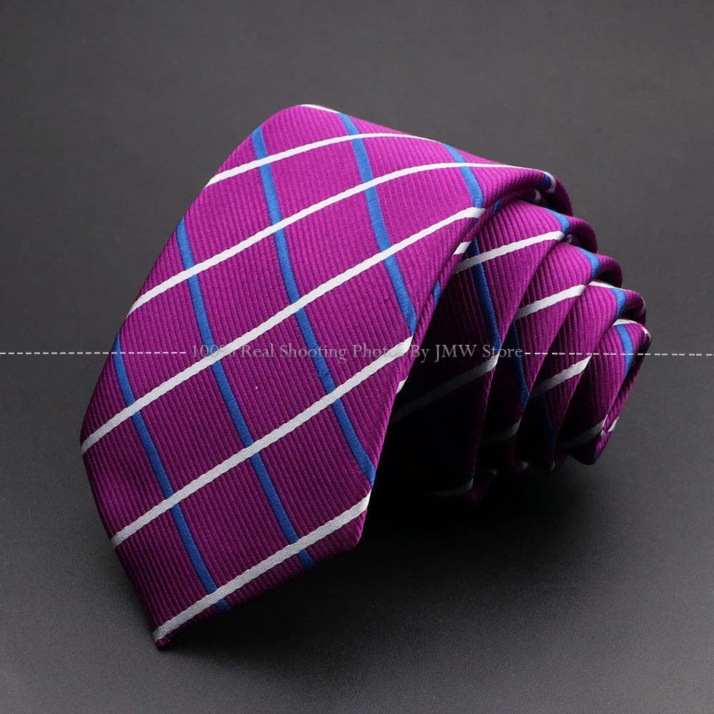 ZONFAZ Solid Striped Plaid Dots Neckties for Men