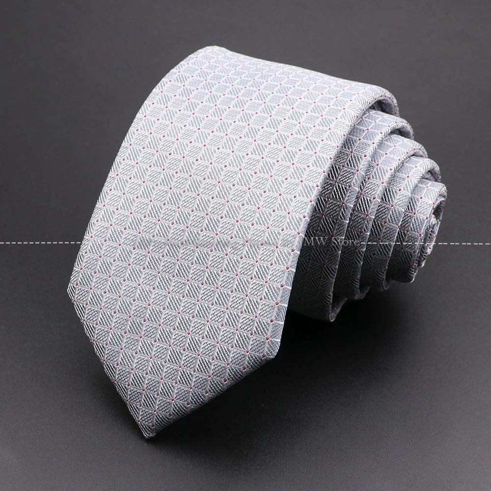 ZONFAZ Solid Striped Plaid Dots Neckties for Men