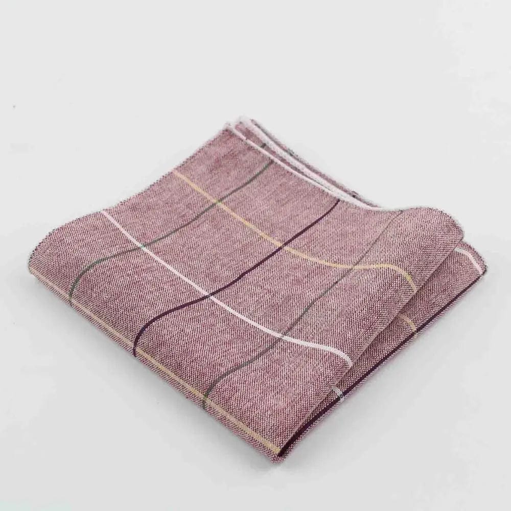 ZONFAZ Striped Plaid Cotton Handkerchiefs