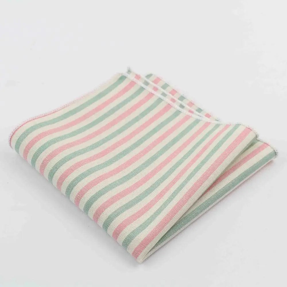 ZONFAZ Striped Plaid Cotton Handkerchiefs